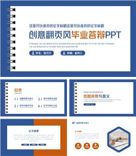 创意翻页风毕业答辩ppt模板