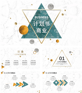 大理石风格商业计划书PPT模板
