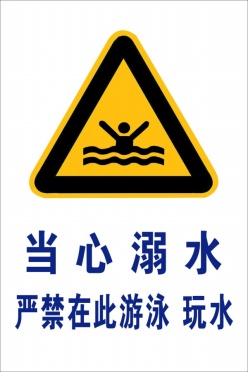 当心溺水psd警示标识