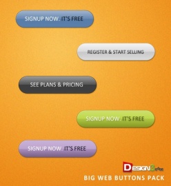 多彩网页按钮psd素材