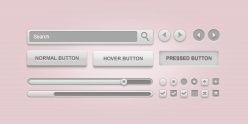 干净的GUI元素组PSD下载