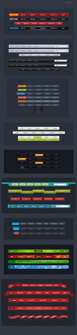39种网页导航条设计PSD