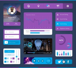 紫色UI源文件设计素材
