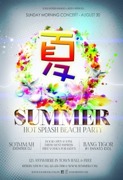 夏日派对海报模板