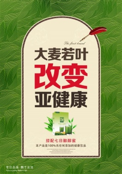 大麦若叶广告海报