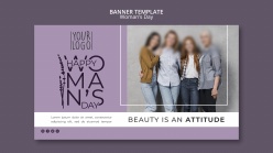 淡雅紫色风格妇女节banner素材