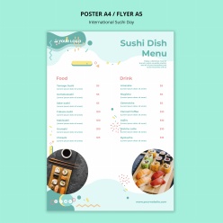 寿司小清新菜单模板设计