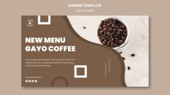 咖啡店横幅概念PSD模板