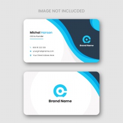 蓝色商务名片源文件素材