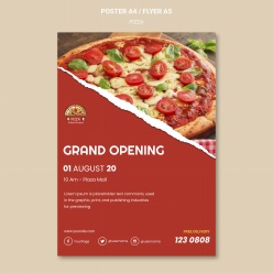 披萨餐厅海报模板PSD