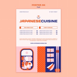 日本料理海报模板