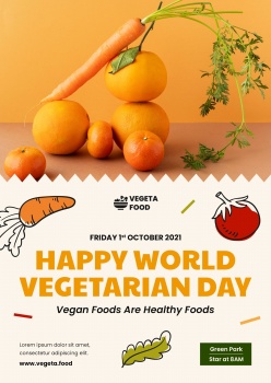 素食日新鲜果蔬海报设计