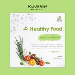 健康食物方形海报设计
