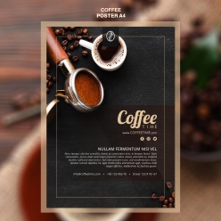 咖啡宣传海报模板PSD
