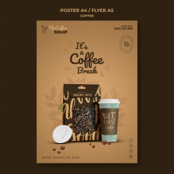咖啡厅宣传海报设计PSD