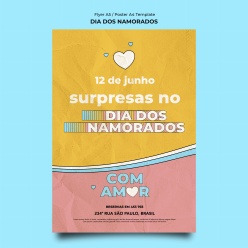 情人节复古海报设计PSD