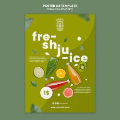 果汁饮料海报模板设计