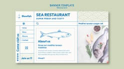 海鲜餐厅登录页模板