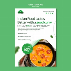 美味印度美食传单模板