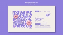 甜甜圈店网页横幅模板
