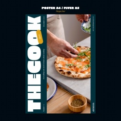 意式披萨美食海报模板PSD