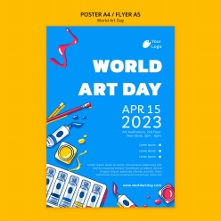 世界艺术日庆祝海报模板