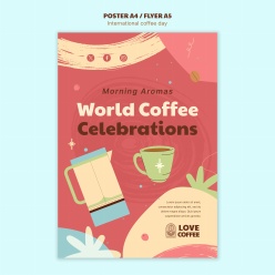 手绘国际咖啡日海报源文件