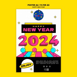 2024新年派对潮流海报设计