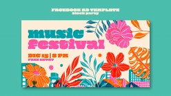音乐节复古花卉海报设计