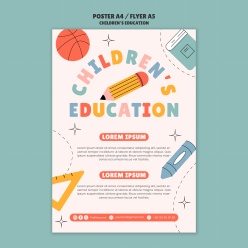 儿童教育海报宣传模板设计