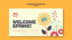 春日主题花卉广告素材PSD