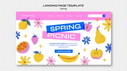 春游野餐主题登录页模板素材