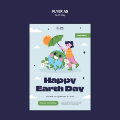 世界地球日宣传单模板设计