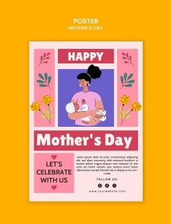母亲节创意排版海报设计PS素材