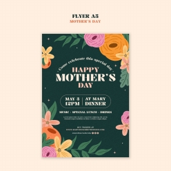 新鲜花卉主题母亲节海报设计PS