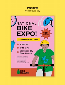 世界自行车日活动海报模板