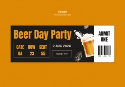 啤酒节派对票券封面PSD素材