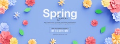 春日促销主题横幅PSD分层素材
