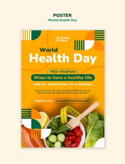世界健康日饮食宣传海报设计