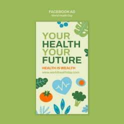 世界健康日广告海报模板
