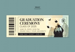 毕业季活动入场券PSD素材