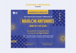 毕业证书A3模板设计素材