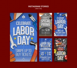 劳动节主题风格INS模板设计