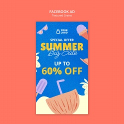 夏日主题折扣促销竖版广告海报