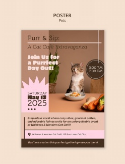 宠物店宠物护理宣传海报模板