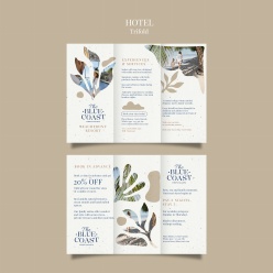 海边度假酒店宣传册正反面模板