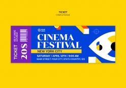 电影节电影优惠券PSD素材