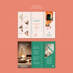 室内设计宣传册正反面PSD模板