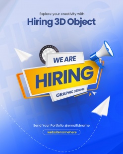 3D招聘主题宣传元素分层素材