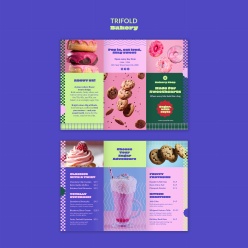 面包坊糕点美食宣传折页素材